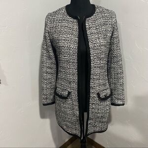 TALBOTS TEXTURED TWEED SWEATER JACKET​​​​